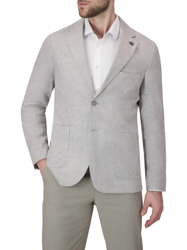 Report Collection Single Breast Full Lined Patch Pocket Linen Men's Jacket