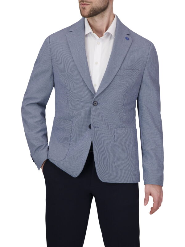 Report Collection Single Breast Full Lined Patch Pocket Seersucker Men's Jacket