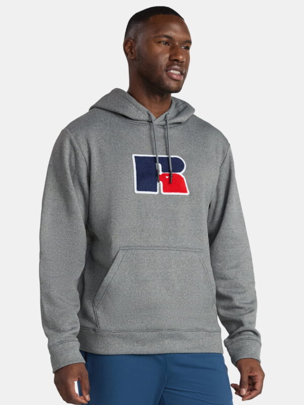 Russell Athletic Men's Pullover Hoodie with Flocked Logo Patch, Sizes S-2XL