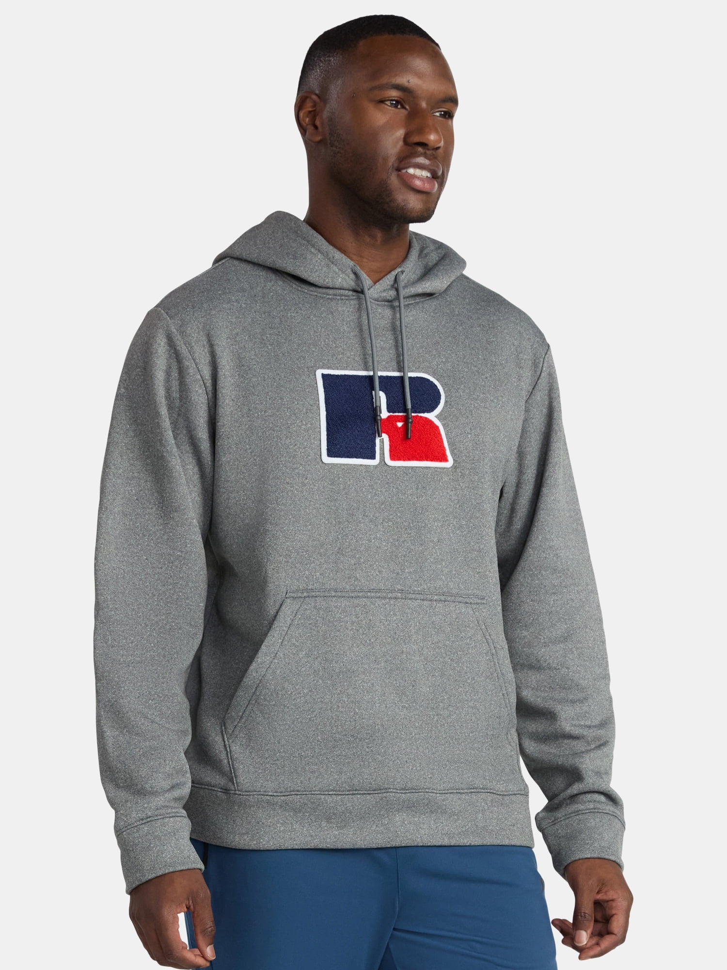 Russell Athletic Men's Pullover Hoodie with Flocked Logo Patch, Sizes S-2XL