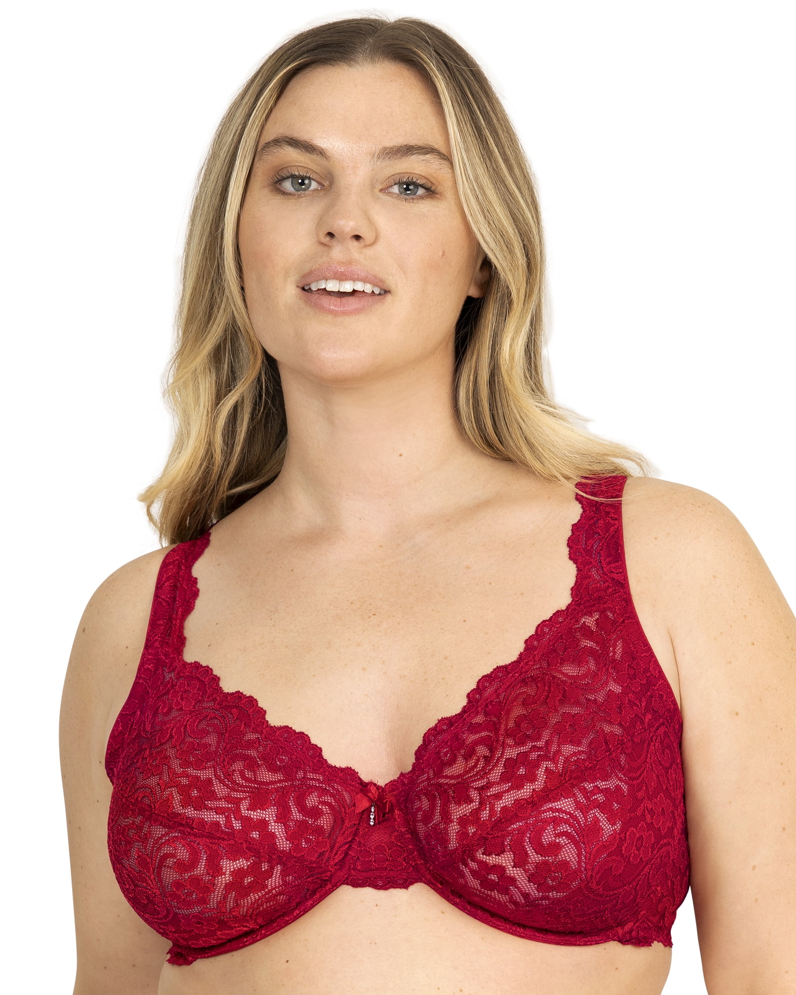 Smart & Sexy Women's Plus Size Signature Lace Unlined Underwire Bra with Added Support