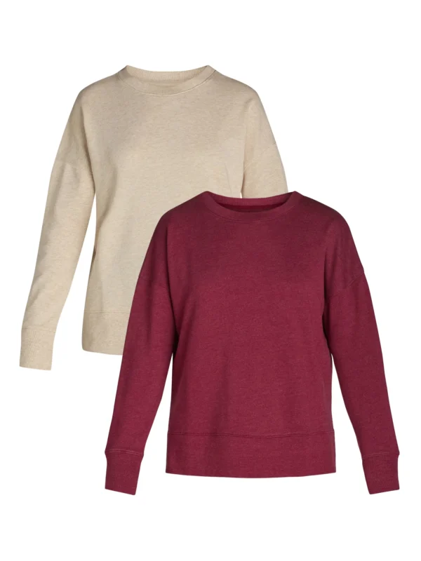 Time and Tru Women's Tunic Sweatshirt with High-Low Hem, Sizes XS -4X