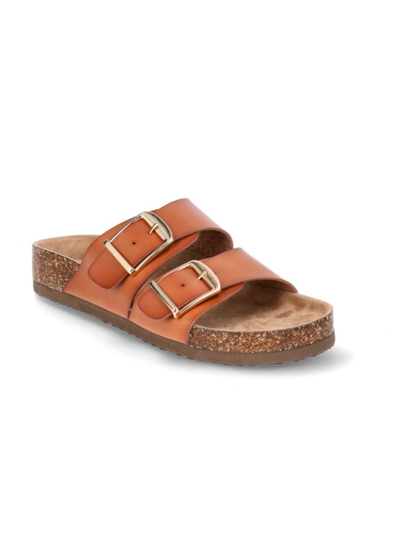 Time and Tru Women's Footbed Slide Sandals, Wide Width Available