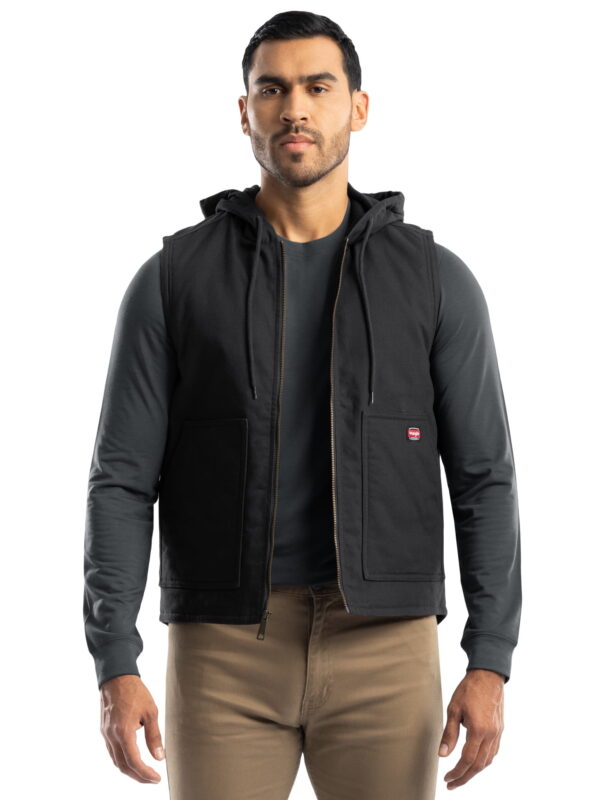 Wrangler Workwear Men's Durable Quilted Lined Hooded Duck Work Vest, Size S-5XL