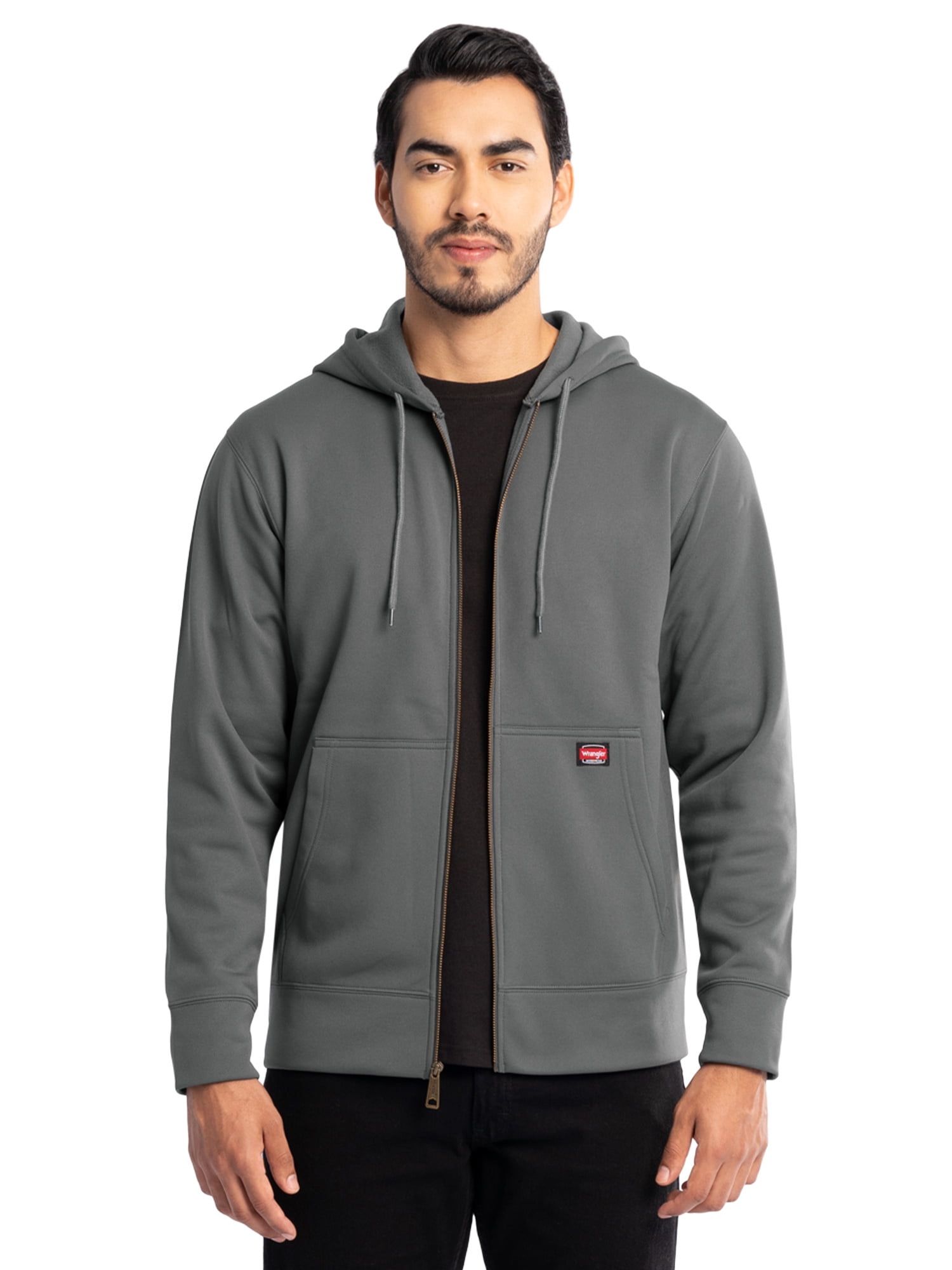 Wrangler Workwear Men's Full Zip Performance Fleece Hooded Work Jacket, Size S-5XL