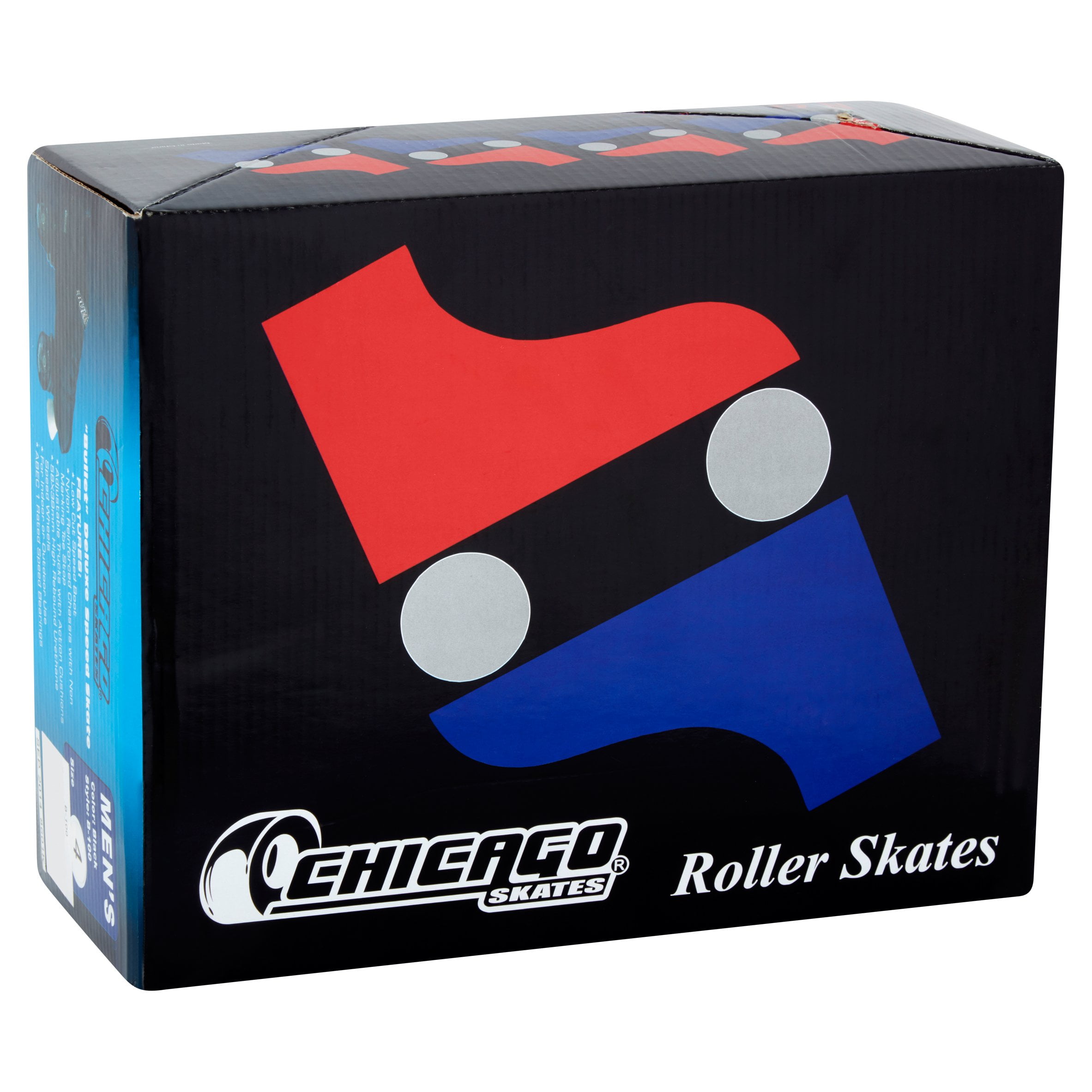 Chicago Mens’ Bullet Speed Skates Black Classic Quad Roller Skate, Size 4 - Image 2