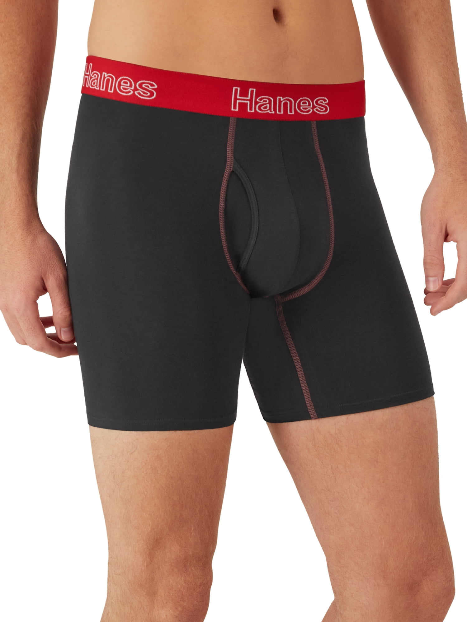 Hanes Men's Underwear Boxer Briefs, Cotton Stretch Moisture-Wicking Underwear, 6 Pack - Image 6