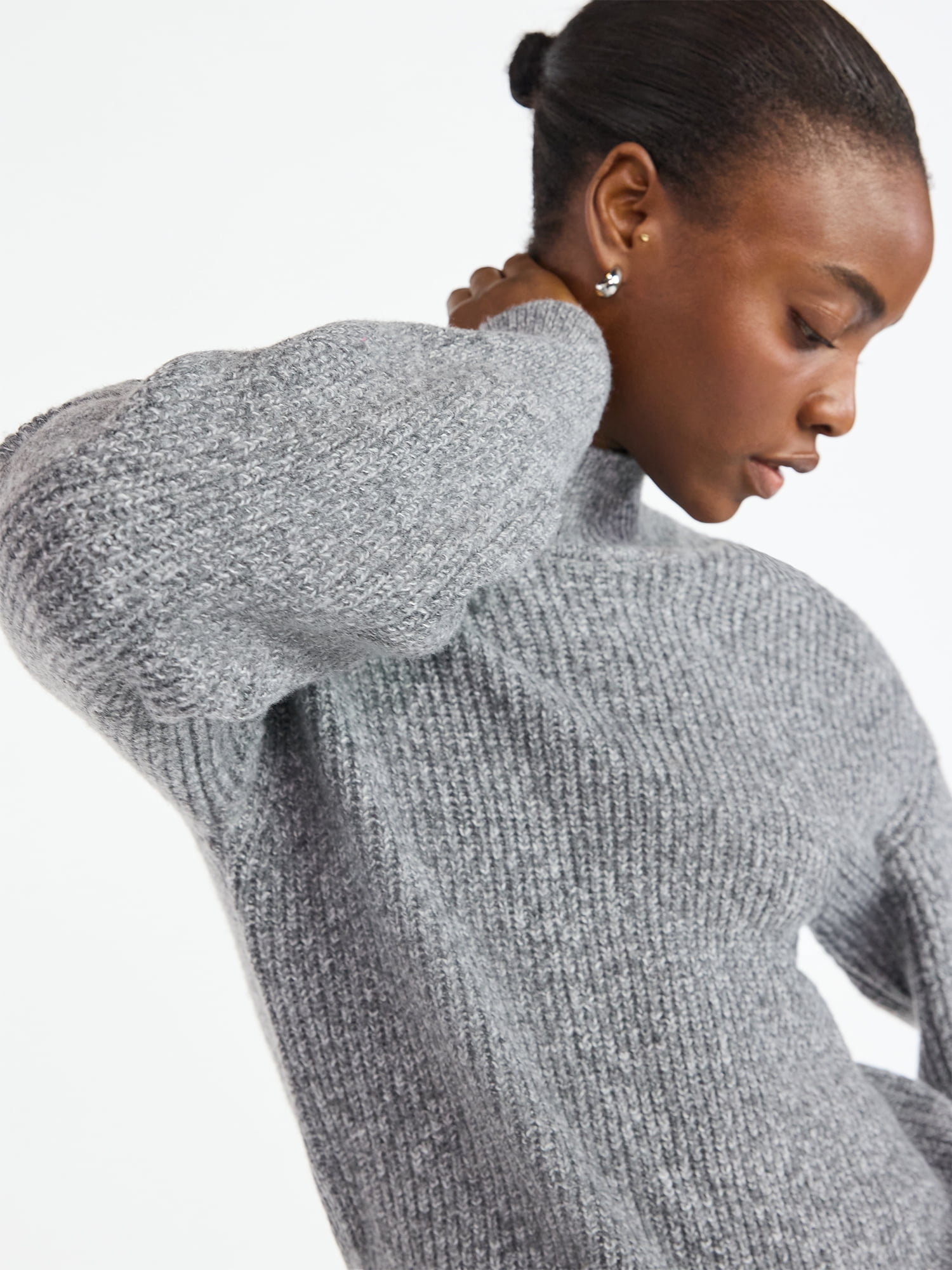 Scoop Women's Shaker Stitch Turtleneck Sweater, Lightweight, Sizes XS-XXL - Image 4