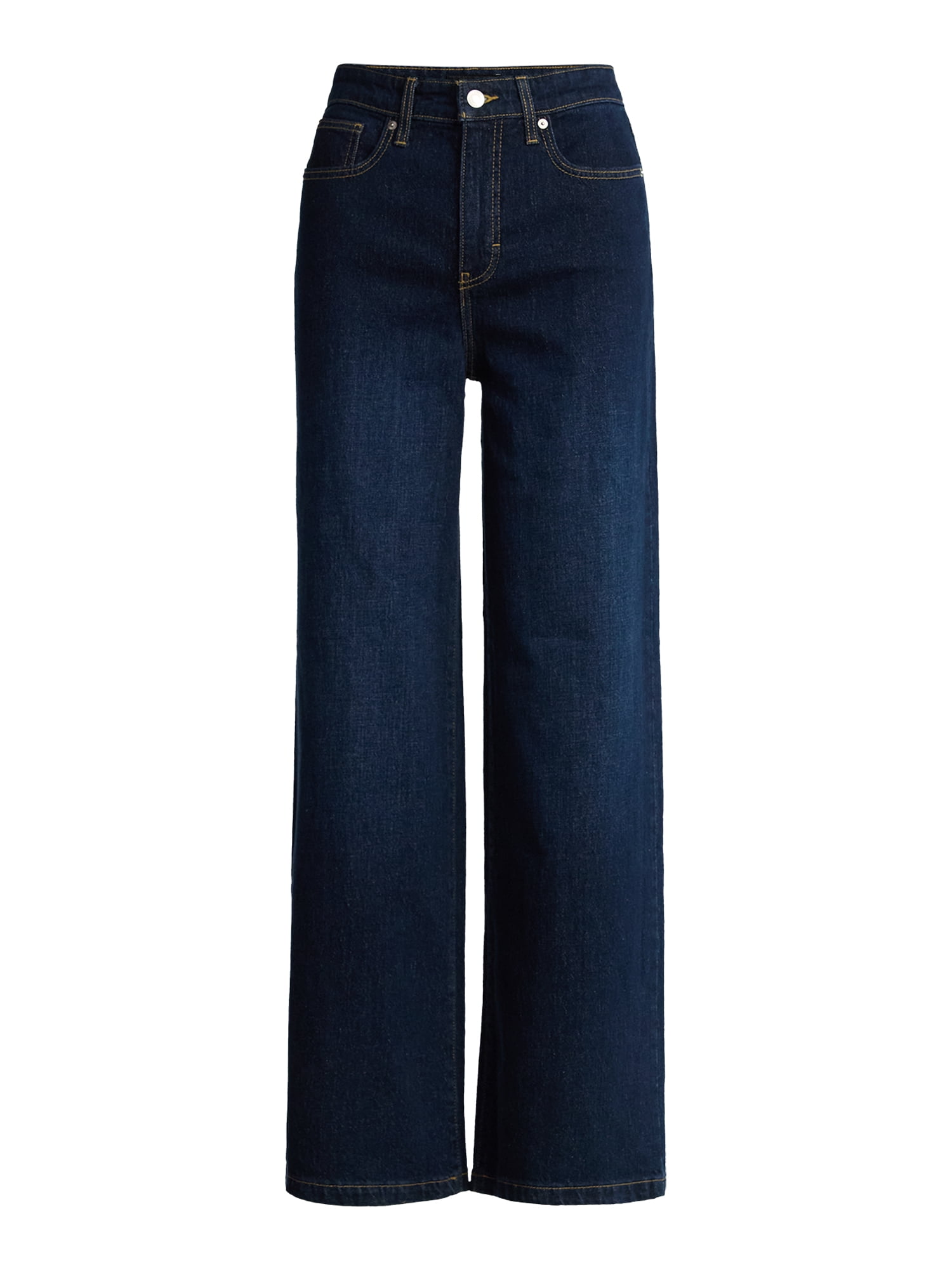 Free Assembly Women's High Rise Full Length Wide Leg Jeans, 30" Inseam, Sizes 0-26W - Image 5