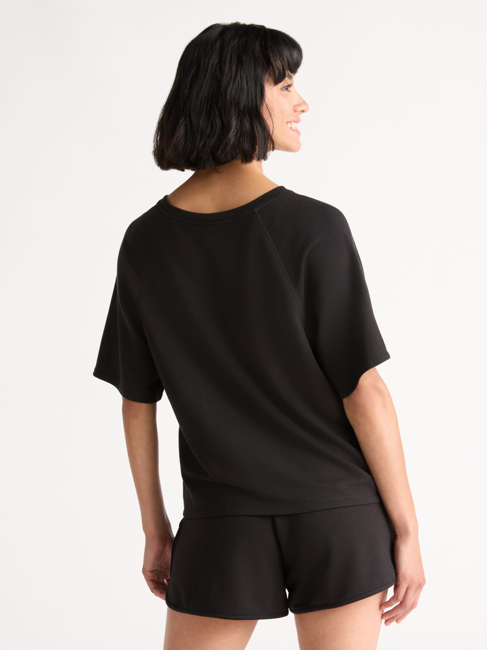 Joyspun Women's French Terry Short Sleeve Top and Shorts Pajama Set, 2-Piece, Sizes XS-3X - Image 2