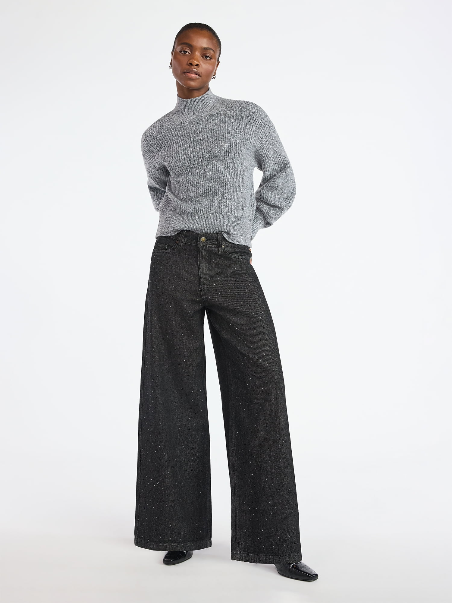 Scoop Women's Shaker Stitch Turtleneck Sweater, Lightweight, Sizes XS-XXL - Image 2