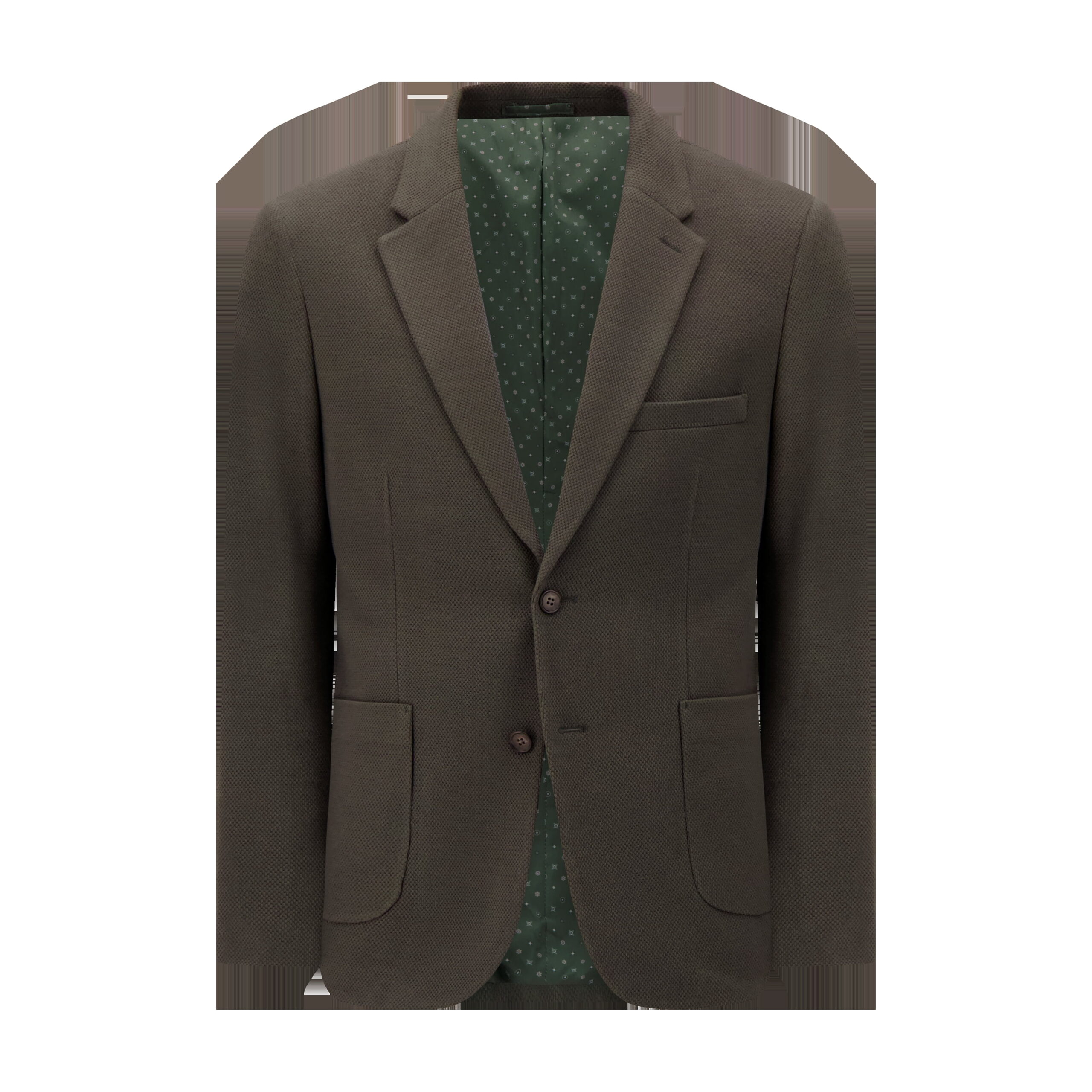 Report Collection Notch Collar Fully Lined Patch Pocket Knit Men's Jacket - Image 4