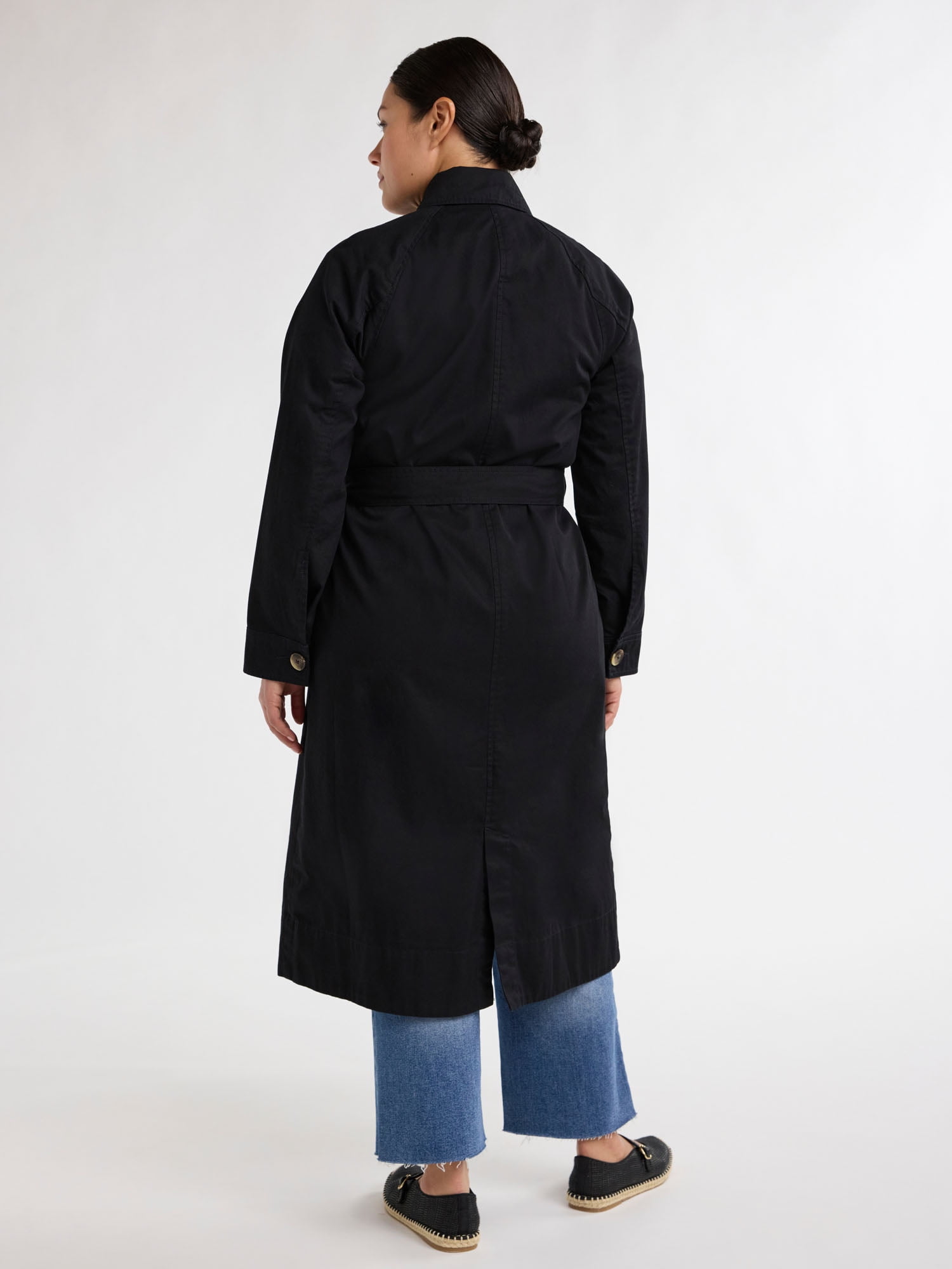 Free Assembly Women’s and Women's Plus Cotton Trench Coat, Sizes XS-4X - Image 2
