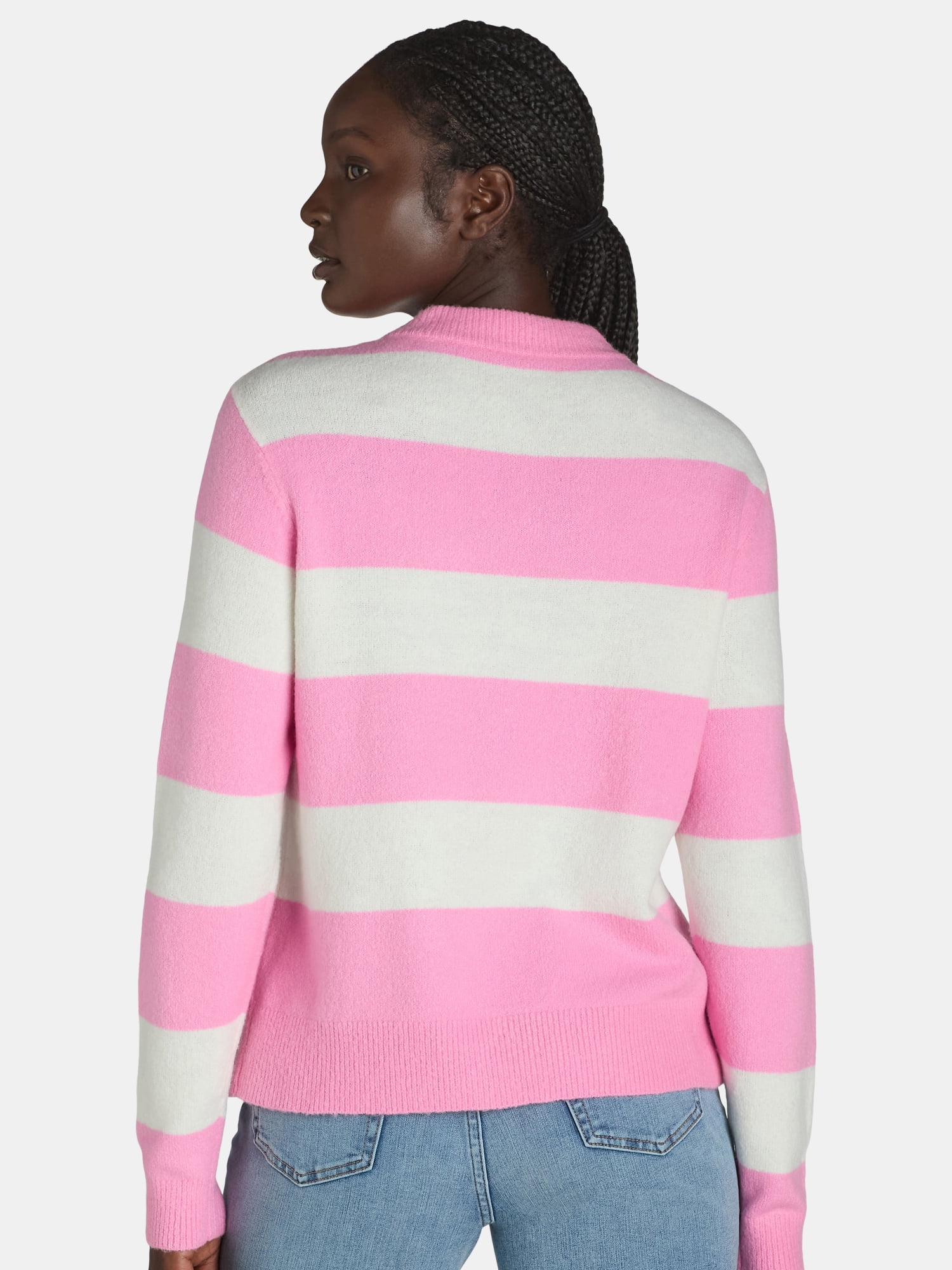 99 Jane Street Women’s and Women's Plus Striped Sweater with Heart Design, Sizes XS-4X - Image 3