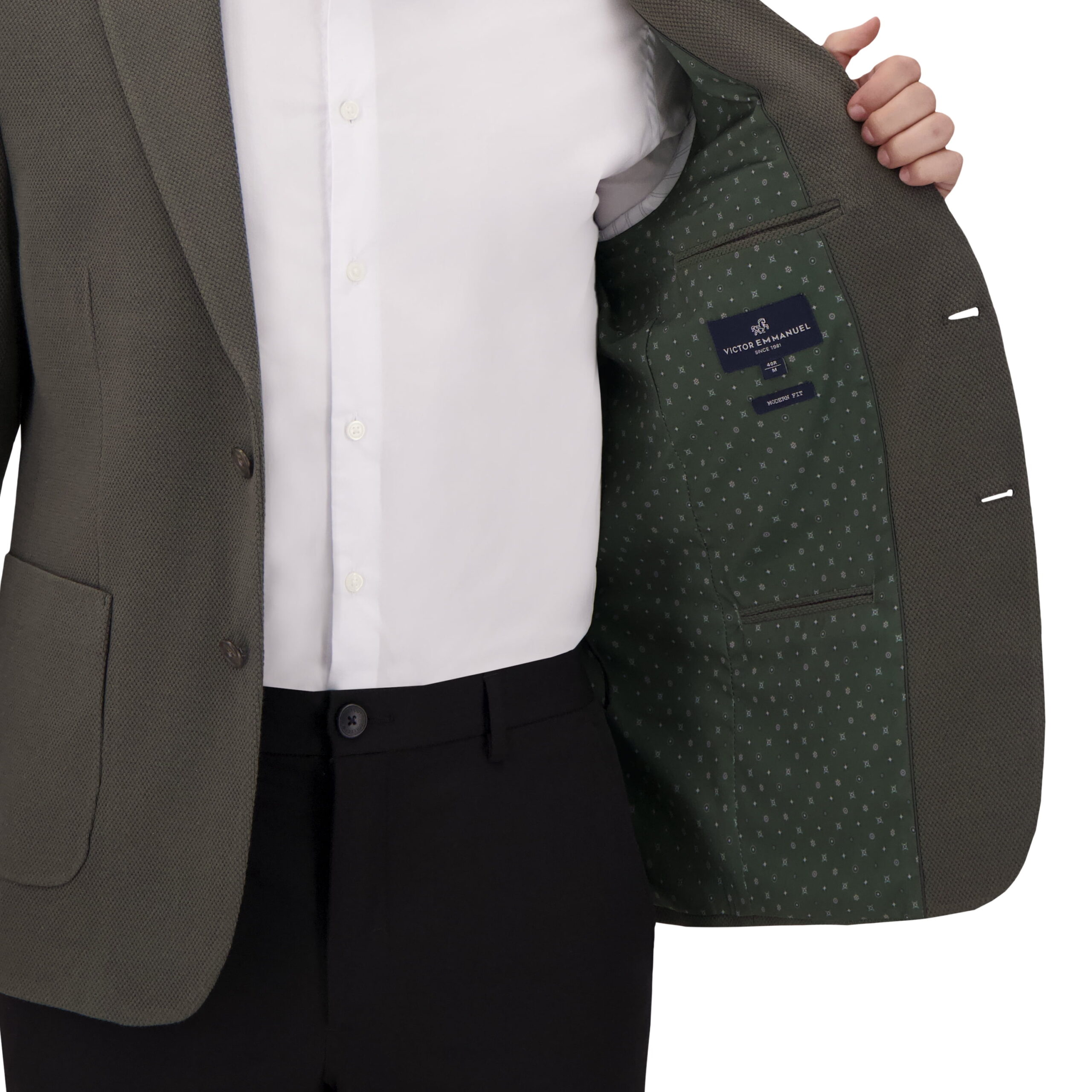 Report Collection Notch Collar Fully Lined Patch Pocket Knit Men's Jacket - Image 3