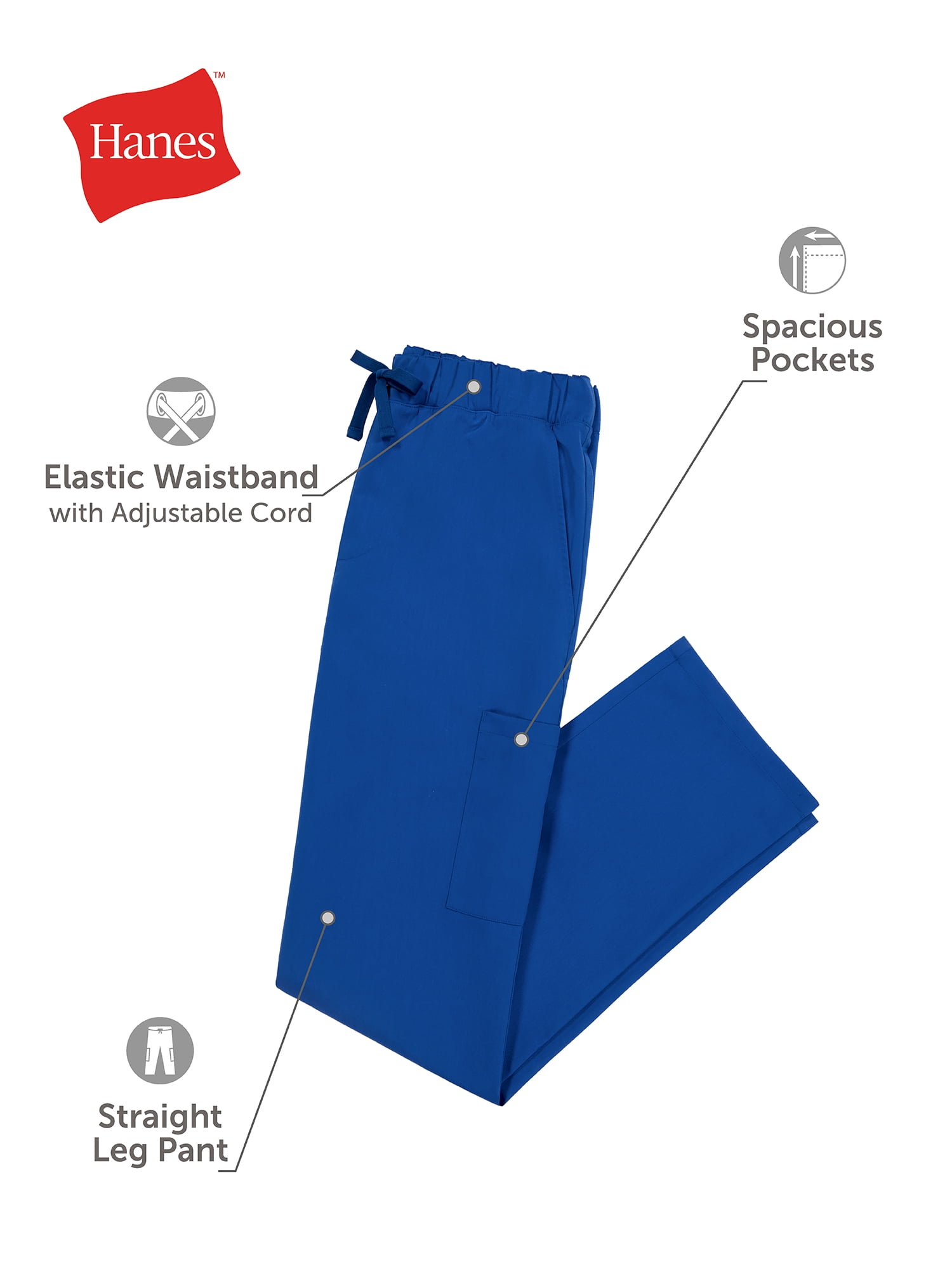 Hanes Men's Comfort Fit Scrubs Drawstring Straight-Leg Pants, Sizes up-to 3X - Image 6