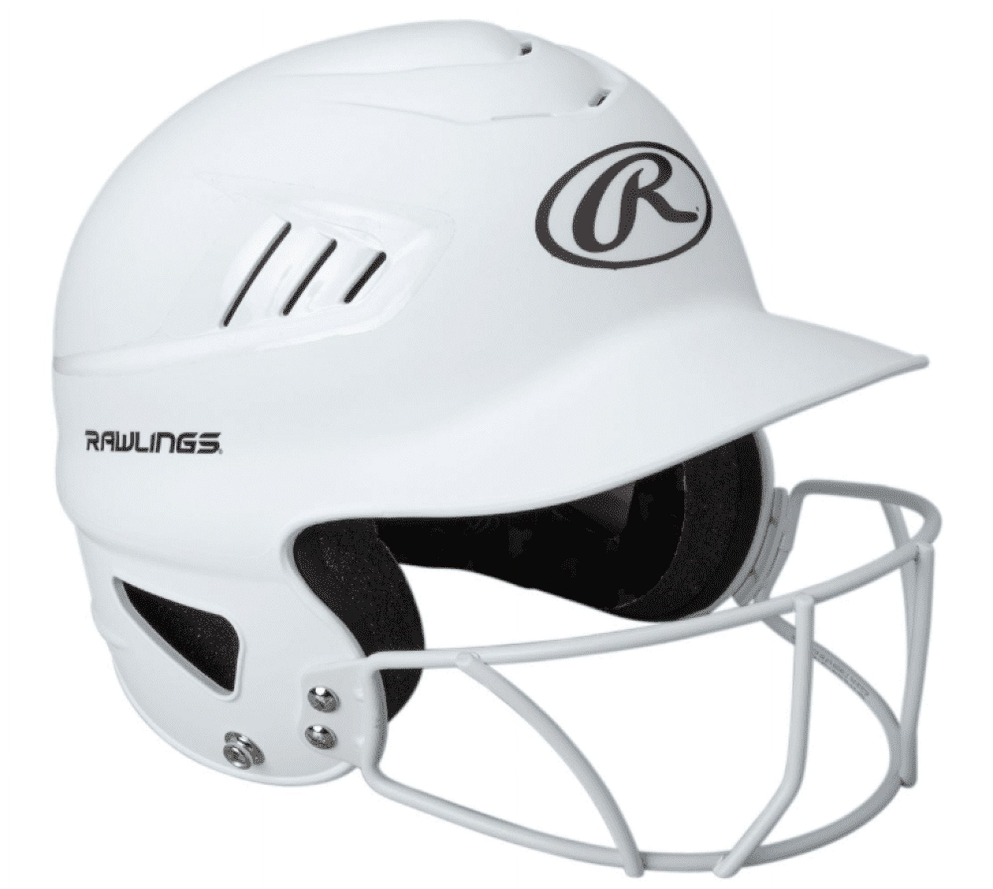 Rawlings Coolflo Fastpitch Softball Helmet with Face Guard, Matte White - Image 2