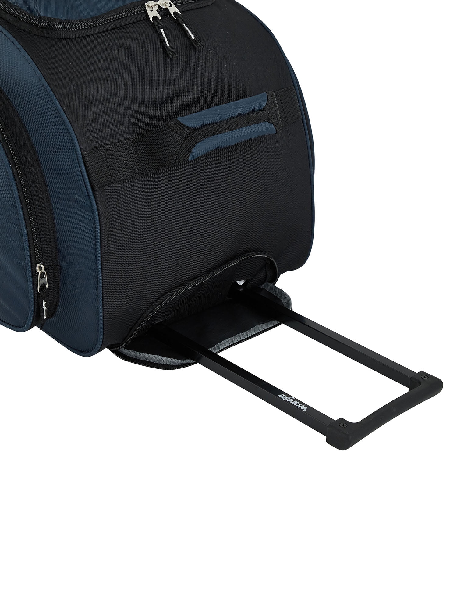 Wrangler 30-inch Large Checked Multi-Pocket Upright Rolling Duffel Bag for Travel, Blue Pond - Image 5