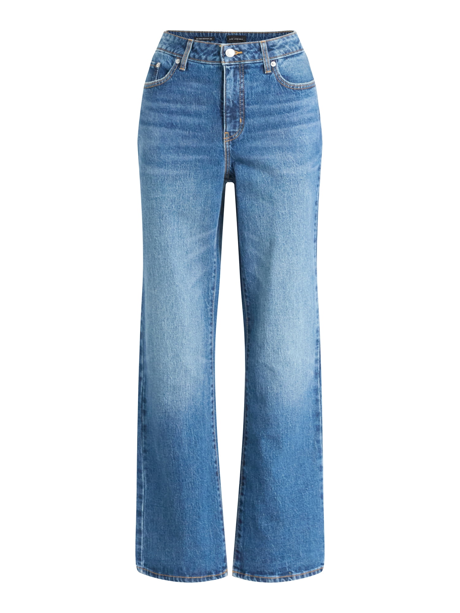 Free Assembly Women's Mid Rise Full Length Bootcut Jeans, 32" Inseam, Sizes 0-20 - Image 3