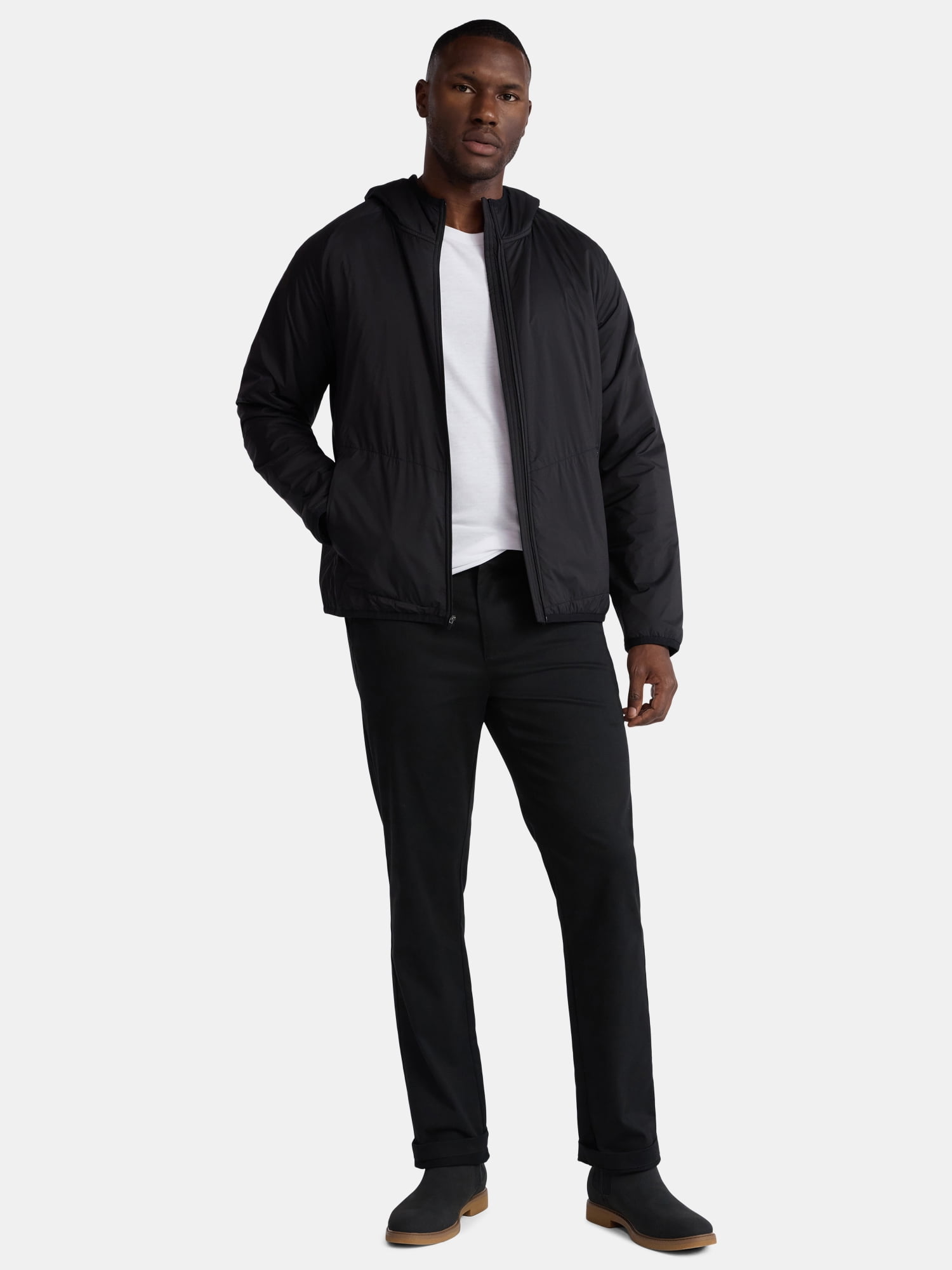 George Men's and Big Men's Lightweight Insulated Hooded Nylon Jacket, Sizes S-3XL - Image 2