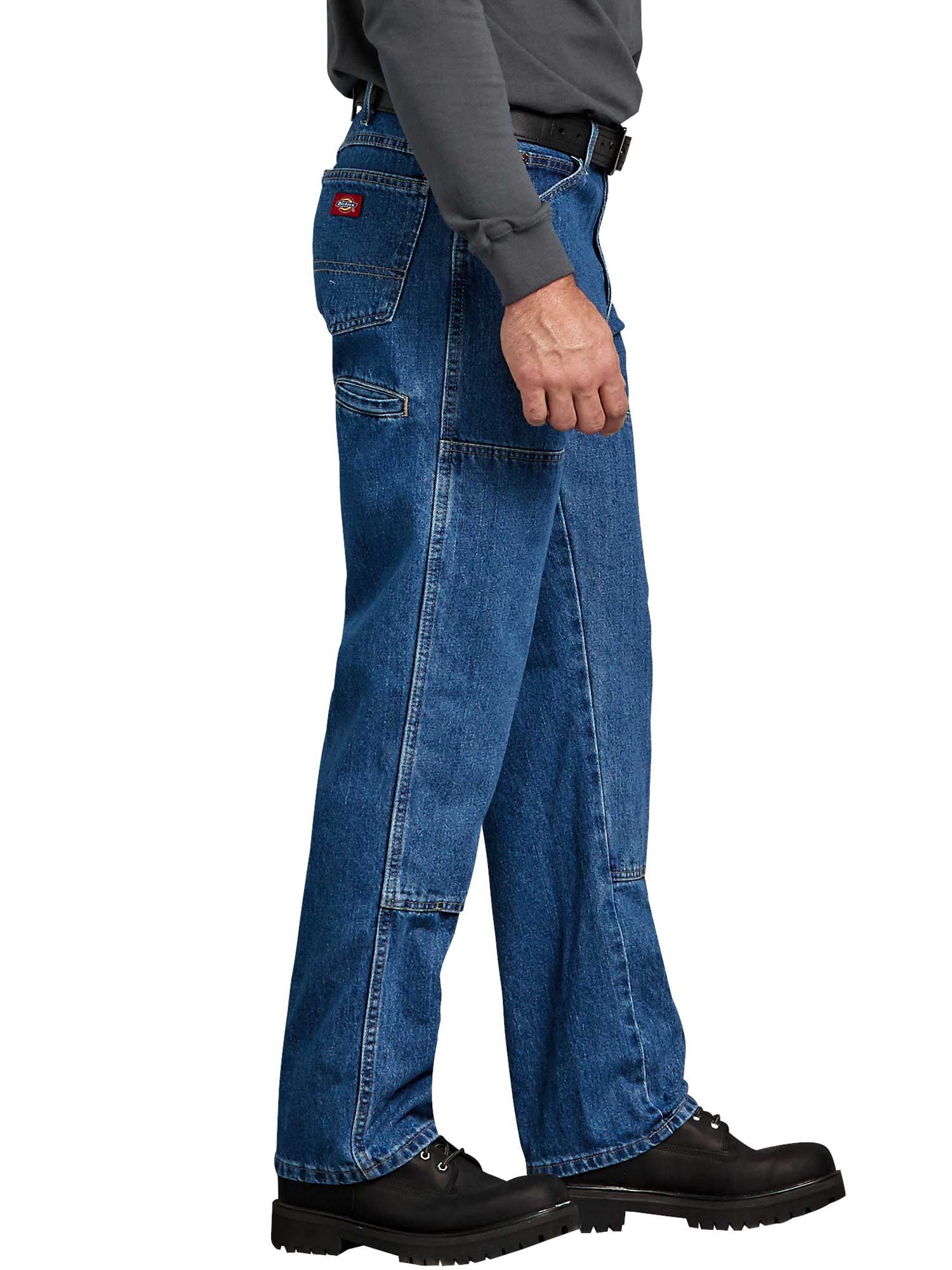 Dickies Men's and Big Men's Relaxed Fit Workwear Double Knee Denim Jeans - Image 3