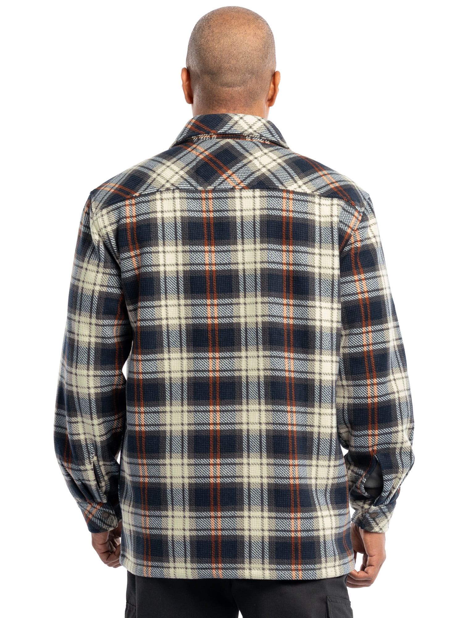 Wrangler Workwear Men's Button-up Bonded Flannel Texture Long Sleeve Overshirt, Size S-3XL - Image 4