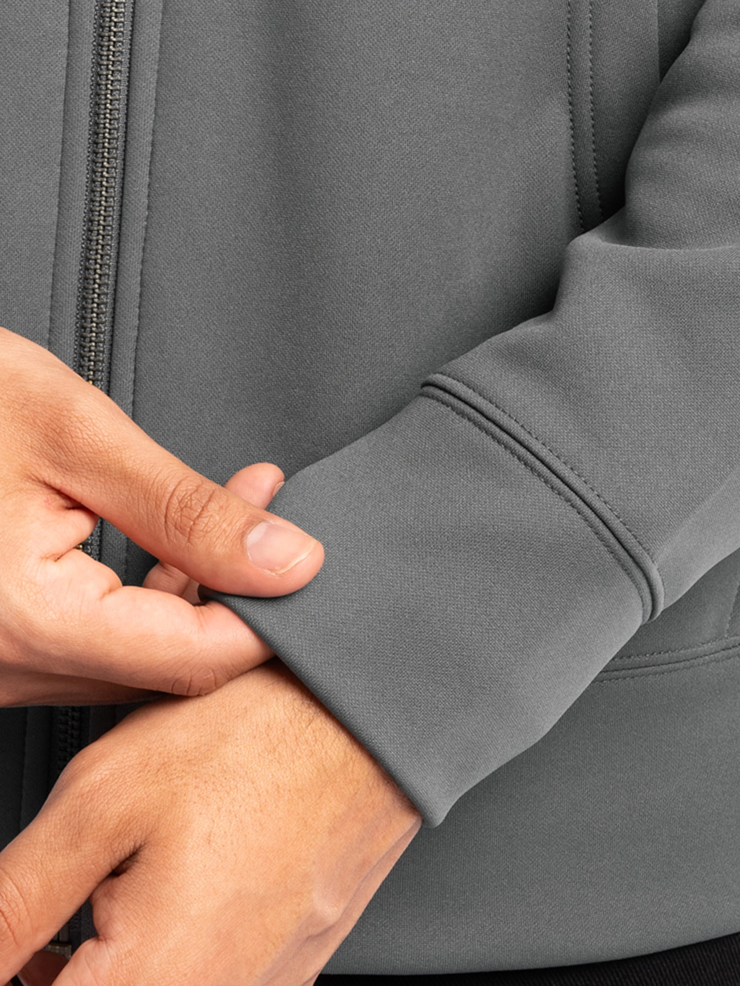 Wrangler Workwear Men's Full Zip Performance Fleece Hooded Work Jacket, Size S-5XL - Image 6