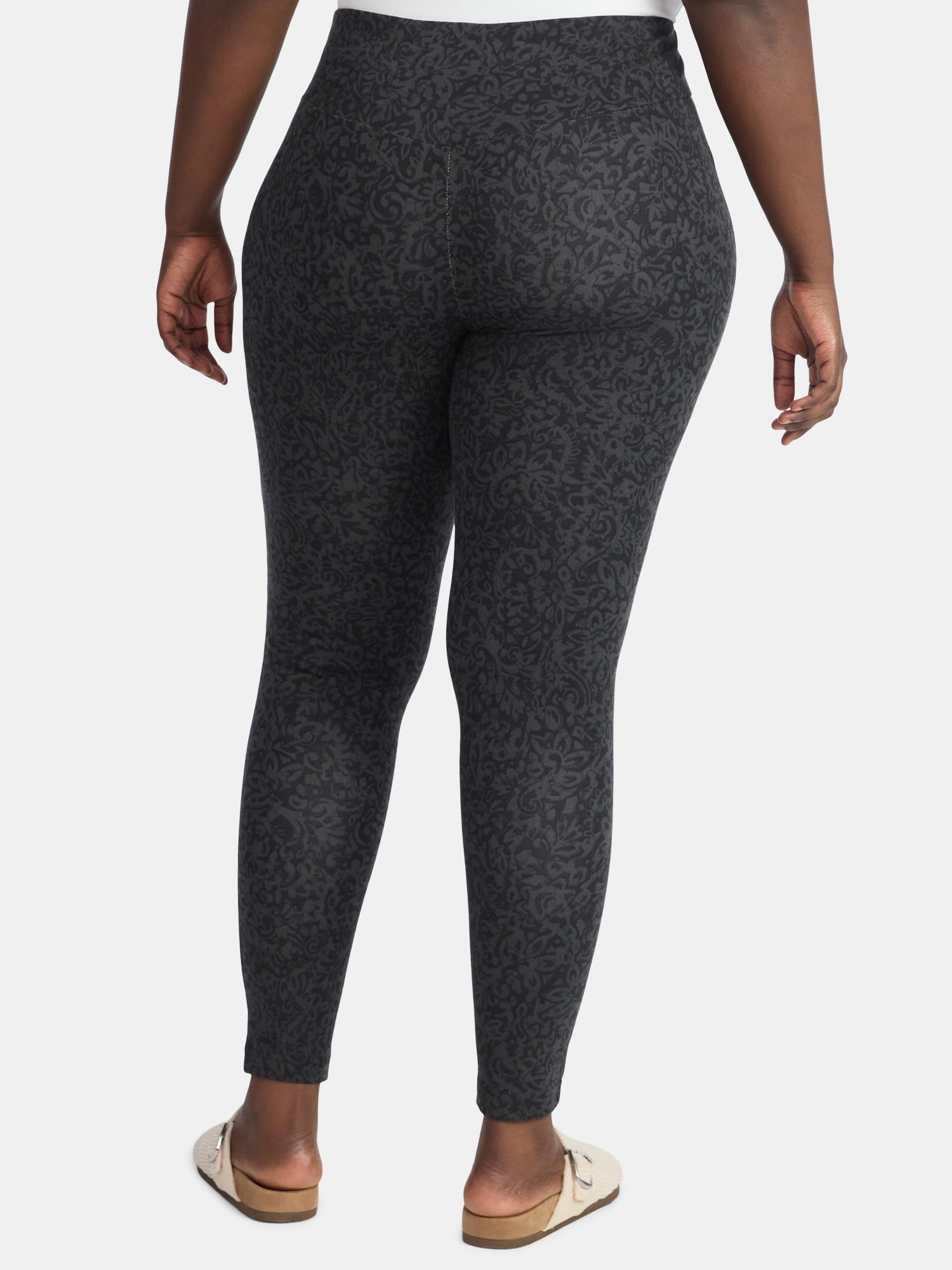 (3 pack) Terra & Sky Women's Plus High Waist Ankle Length Leggings, 27" Inseam, Sizes 0X-5X - Image 2